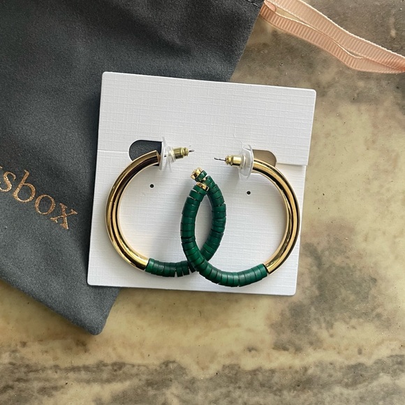 Soko Jewelry Karamu Hoop Earrings in Green - Picture 2 of 3